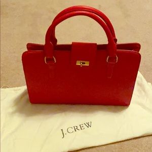 JCrew Purse Red Leather Satchel